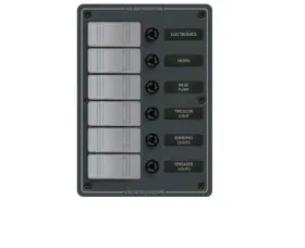 8053 Blue Sea Systems Waterproof Contura Switch Panel 6 Position Pre-wired
