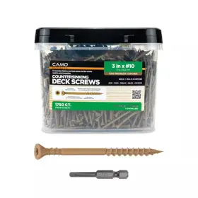 Camo 313053046018 #10 X 3 Inch Tan Acq Rated Star Drive Flat Head Wood Deck Screw 1750-piece