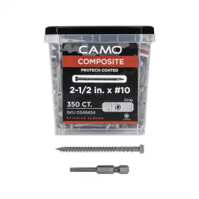 Camo 313106574574 #10 2-1/2 Inch Gray Star Drive Trim-head Composite Deck Screw 350-count