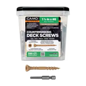 Camo 711181597615 #8 X 1-5/8 Inch Tan Acq Rated Star Drive Flat Head Wood Deck Screw 350-piece