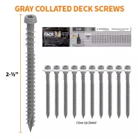 1000-co Camo 744110878295 #10 X 2-1/2 Inch Grey Star Flat-head Drive Collated Composite Deck Screw