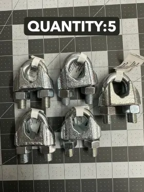 T7670499 Campbell Nos 5-pack Lot 3/4 Inch Wire Rope Cable Clips Clamps Galvanized