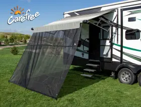 701708acd Carefree Of Colorado Drop Rv Awning Ez Zipblocker - Black Mesh Shad