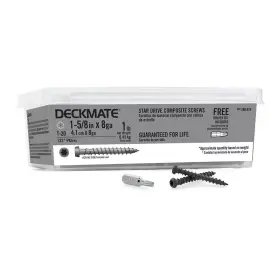 Deckmate 313038329396 #8 X 1-5/8 Inch Gray Coarse Polymer-plated Steel Star-drive Bugle-head Composite