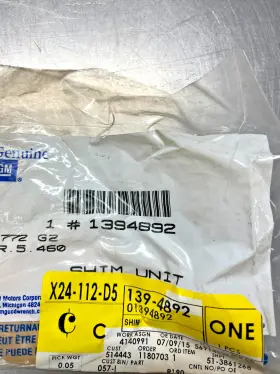 0139-4892 General Motors 01394892 Oem Gm Ac Delco Shim Kit