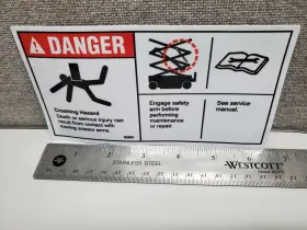 Genie 82561gt 82561 Danger Safety Arm Decal