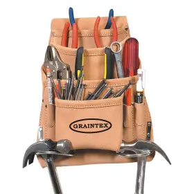 Pl44s Graintex 10-pocket Nail And Tool Pouch Suede Leather Beige