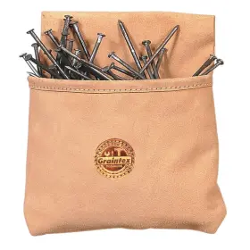 Ss1050 Graintex 1 Pocket Nail And Tool Pouch Beige Suede Leather For Construc