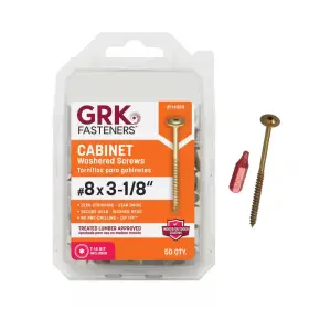 50-per Grk Fasteners 445053425487 #8 Inch X 3-1/8 Star Drive Low Profile Washer Head Cabinet Wood Screw