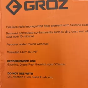2in-16 Groz Ff/ffs/10-wb Spin On Fuel Filter Replacement Cartridge- 10 Micron 1 1/2in-16 Unf Thread #3