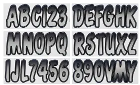 Sibkg200 Hardline Products Usa Series 200 Boat Registration Numbers Kit - 3 Inch Silver &