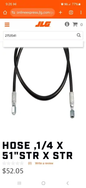 2753541 Jlg Oem Hydraulic Hose Quantity 2