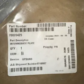 70020425 Jlg 70020426 Part - Intermediate Plate Oem
