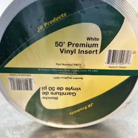 10071 Jr Products Premium Vinyl Insert - White 1 Inch X 50ft