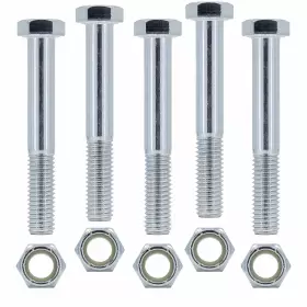 Makers Bolt 850020465514 Grade 2 Shear Bolts For Rotary Cutters 1/2 Inch X 3-1/2 With Nylock Nuts - 5 Pack