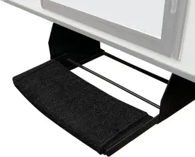 2-0205 Prest-o-fit Wraparound Radius Rv Step Rug Black 22 Inch Wide