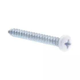 Prime-line 726084096004 #8 X 1-1/2 Inch Zinc Plated Steel With White Head Phillips Drive Pan Self-ta