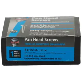 Pro-twist 744759969842 #8 X 1/2 Inch #2 Phillips Pan Head Screws 1 Lb. Box