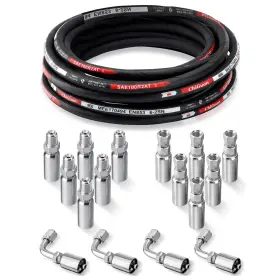 11306188 Racewill 10pack / 12pack 1/4 Inch Hydraulic Hose End Fittings 33ft Kit