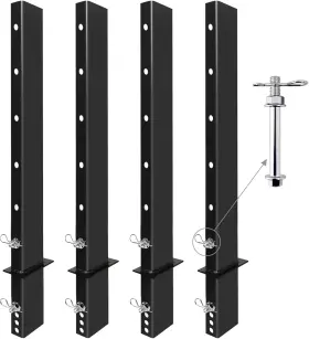 Saluinoki 1/2-d-ring-spr-48inch-4-2 4 48 Inch Adjustable C Channel Pipe Stake Flatbed Trailer Hauler Side Rail Anti-loss