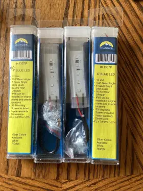41357p Scandvik 4 Led Scanstrip Inch Bl Ip67 12vdc Blue
