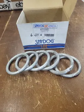 192625 Sea-dog Line Lot Of 6 Galvanized Steel Welded Round Rings 3/8 Inch X 2-1/2