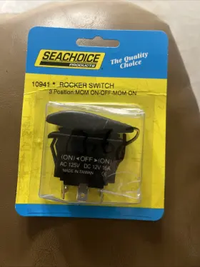 24-6430 Seachoice 10941 Non Illuminated Mom/on/off/mom On Rocker Switch Black