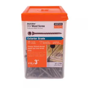 6-lobe Simpson Strong-tie 744110993851 #10 X 3 Inch T25 Flat Head Deck-drive Dsv Wood Screw Quik Guard Tan 2