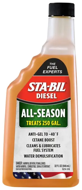 15214 Sta-bil Diesel All Season Fuel Additive 32 Fl Oz Protects Cleans Lubricates
