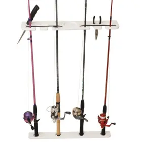 P03-074w Taco Metals Marine Polyethylene 4-rod Transom Mount Tackle Rack 23-1/4-inch