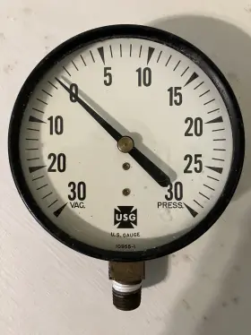 10955-1 Us Gauge Vintage Pressure For Use Or Display Man Cave Steam Punk
