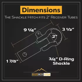 Gh-2a7a04-aa03dd01 Usa Gh45832 Shackle Hitch For 2 Inch Receivers 15 Ton Break Strength 5/8 Screw Pin #2