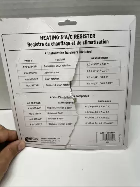 A10-3354vp Valterra White Rotating Heat And A/c Register With Damper 4 Inch Id #2