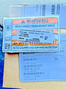 59132118 Volvo Genuine Warning Decal Sticker Label Lot Of 1000-nib 22c