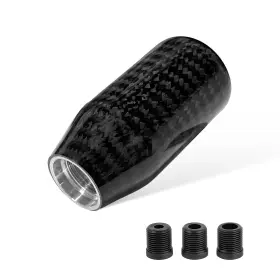 Zndaw-5648ct Zndaw Carbon Fiber Shift Knob Car Gear Lever Shifter Handle With 3 Threaded Adapte