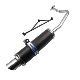 Hyxyq-50 Ztdzzh Black Exhaust System Muffler For Gy6 50cc Scooters 139qma 139qmb 4 Stroke Eng