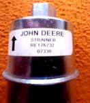 RE176732 Genuine John Deere Strainer Filter Replaces RE38818. Fixed Price $25.00.