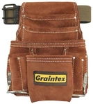 Graintex 10-POCKET Nail & Tool Pouch, Brown Suede Leather With 2" Belt. Fixed Price $38.94.