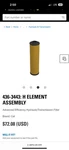 436-3443 Caterpillar Advanced Efficiency Hydraulic/trans Filter # 4363443. Fixed Price $35.00.