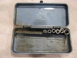 Vintage Stevens Walden Metal 1/4" Case W/ (6) Sockets Drive. Fixed Price $22.00.