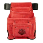 Graintex SS2513 :: 10 Pocket Nail & Tool Pouch Red Color Suede Leather. Fixed Price $38.75.