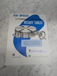 Cushman Stevens Rotary Tables Hand Wheel Dividing Models Sales Brochure. Fixed Price $22.50.