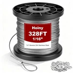 328FT 1/16" Metal Wire Rope Kit,stainless Steel Aircraft Cables Crimping Sleeves. Fixed Price $27.99.
