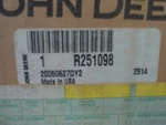 John Deere - Cover Air Intake R251098/R294620 LGSH12. Fixed Price $42.00.