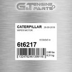 6T-6217 Wiper Motor Fits Caterpillar (new Aftermarket). Fixed Price $273.98.