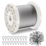 1/16" Wire ROPE,330 304 Stainless Steel Aircraft CABLE,80 SLEEVES,20 Thimbles. Fixed Price $24.99.
