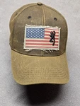 Browning Liberty Wax Dark Strapback Cap Hat Flag Logo. Fixed Price $14.95.