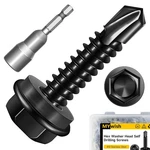 Mywish 50PCS #12 Self Drilling Screws For Metal, 410 Stainless Steel Hex .... Fixed Price $15.57.