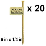 (20) Deckmate In. X 6 Tan Star Drive Flat-head Wood Screws. Fixed Price $13.95.