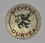 Vintage Stevens Duryea 1924 -1927 Brass Emblem Badge Advertising. Fixed Price $74.95.